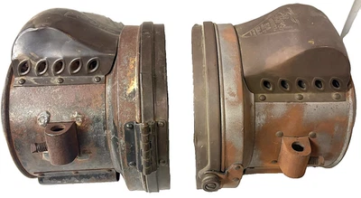 一对 E&J 656 福特 SCRIPT 碳化物头灯 1913 - 14 年初和 1915 年初型号 T 福特 — 第 1/4 张图片