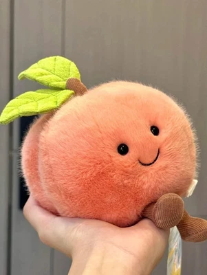New Jellycat with TAG Peach Fruit Plush Soft Stuffed With Label and Dust Bag - image 1 of 4