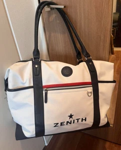 [Nuevo] Reloj ZENITH Novedad Blanco/Azul Marino Cuero Artificial Logo Boston Bolso Bolso - Imagen 1 de 6