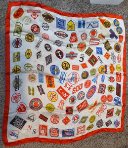 RR Railroad Logo Logos Lines Scarf Handkerchief 28 1/2" x 28 1/2"