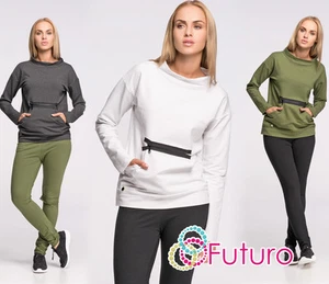 Mujer Sudadera Deportiva con Bolsillos Pullover Prenda para el torso Jumper Sudadera Talla 8-14 FA473 - Imagen 1 de 9