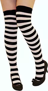 Women Stripe Over The Knee Socks Thigh High Girls Stretchy OTK Socks FancyDress - Picture 1 of 1