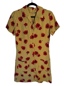 Vintage Betsy Johnson 90s Black Label Rayon Floral No Size Tag Fits Large - Bild 1 von 3