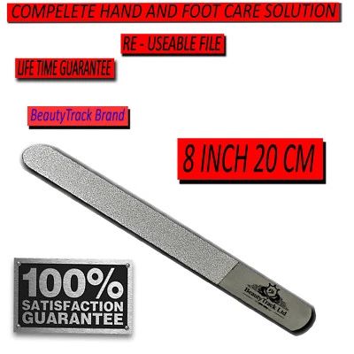 BEAUTYTRACK 8" Edelstahl Fuß Nagel Diamant Deb Feile Maniküre Werkzeug Abrichter autoklavierbar