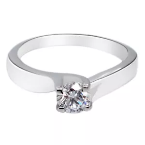 Solid 14KT White Gold 2.10Ct D/VVS1 Round Shape Solitaire Women's Ring - Picture 1 of 1
