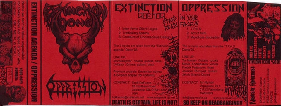 Extinction Agenda (U.S.) / Oppression (Swe) - Image 1 of 2