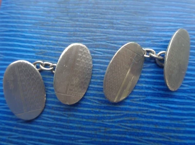 Cufflinks In Argento Sterling Di Design Art Deco Vintage Anni 50 - Immagine 1 di 4