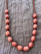 Pink Wooden Beaded Necklace. Very Lightweight 