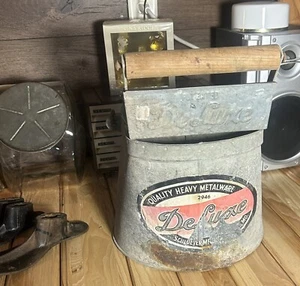 Deluxe Galvanized Wood Ringers Rollers Partial Label Rustic Condition Cabin Art - Picture 1 of 11