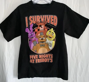 Five Nights At Freddys I SURVIVED Black Graphic Tshirt Size L Worn Once! - Picture 1 of 3