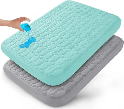 Pack n Play Mattress Pad Cover Soft Quilted Waterproof Protector 39"×27" 2 Pack - Image 1 of 4