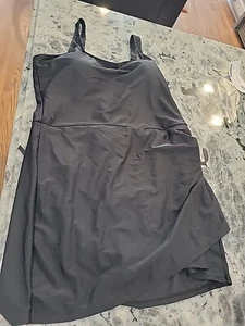 JASAMBAC Women Swimsuit Swim Dress Black NWT  2XL wrap CUTE! - Picture 1 of 16