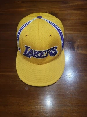 NBA Los Angeles Lakers Adidas LA Yellow Hat 7 5/8 - Image 1 of 4