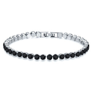 New Round Gemstone Mystic Black Onyx Handmade Women Jewelry Silver Bracelet Gift