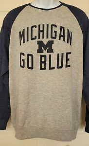 Michigan Wolverines NCAA "Go Blue" Men's Long Sleeve Sweater NWT Colosseum 