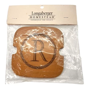 Longaberger Korb Zubehör Tragetasche Holzdeckel Monogramm "R" 5,5" x 5,5" - Bild 1 von 5