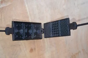 Waffeleisen Stabwaffeleisen Zimtwaffeleisen Zange alt schöner Prägestempel Antik - Bild 1 von 10