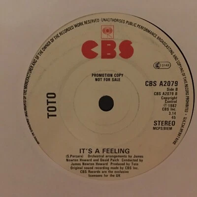 Toto   45  – Rosanna / IT,S A FEELING - 1982 PROMO - Image 1 of 2