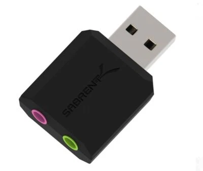Sabrent AU-MMSA USB Stereo 3D Output Sound Black External Adapter for Windows - Image 1 of 4
