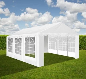 XXL 3x6 m PVC Bierzelt Pavillon Partyzelt Festzelt Vereinszelt Gartenzelt weiß - Bild 1 von 3