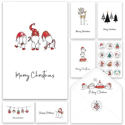 Pack de 24 Tarjetas de Navidad con Sobres para Felices Fiestas Amigos Familia Foto 1 de 4