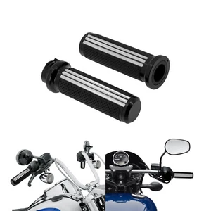 1" Black Rubber Grip 25mm Handlebar Hand Grip Fit For Harley Touring FLHX FLHT - Bild 1 von 10