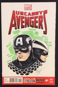 UNCANNY AVENGERS #1 Cómic PORTADA ORIGINAL Eric Muller COA Marvel 2012 - Imagen 1 de 6