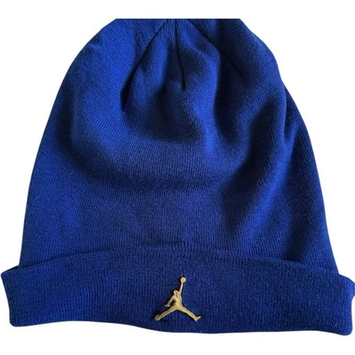 Nike Jordan 'Azul' Elastizado Tejido Puños Gorro Gorra Metálico Jumpman Logo Foto 1 de 4