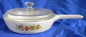 Corning Ware "Spice of Life" Small Skillet P-83-B + Lid P-83-C, "Le Persil" VG - Picture 1 of 9