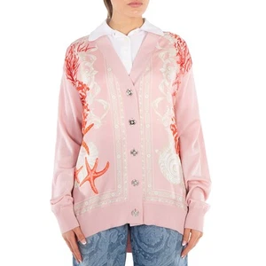 Versace Barocco Sea Panelled V-Neck Cardigan - Picture 1 of 5