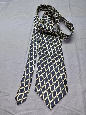 Corbata Bruno Piattelli Para Hombre Seda Patrón Geométrico Hecha en Italia Mapa Forro Clásico Foto 1 de 4