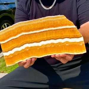 4.22LB Natural yellow calcite flakes mineral polished crystal energy therapy - Picture 1 of 13