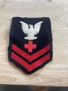 WWII USN US NAVY PHARMACIST MATE PATCH valutazione tariffa nera - Foto 1 di 10