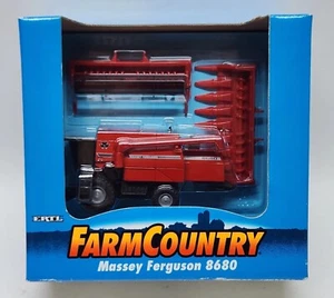 Massey Ferguson 8680 Combine With Both Heads By Ertl Farm Country 1/64 Scale - Picture 1 of 13