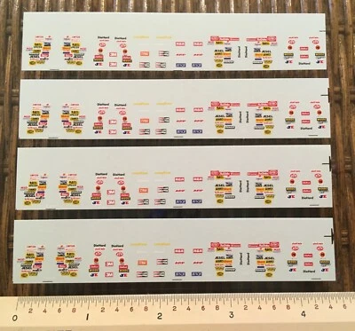 4 SHEETS WATER SLIDE SILK SCREENED 1/64 SCALE NASCAR FENDER SPONSOR DECALS - Image 1 of 4