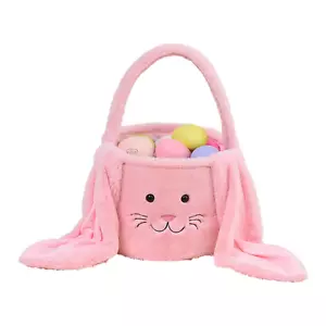 Easter Basket Plush Easter Bunny Long Ears Bags Easter Basket Rabbit Buckets Eas - Picture 1 of 12