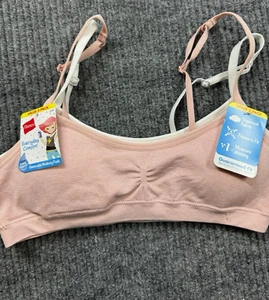 Hanes Bra Girls Small Sports Bras Pink and Black New 2-Pack - Picture 1 of 6
