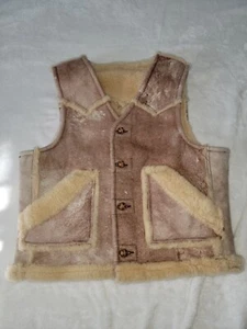 Vintage Schott Sportswear NYC Leather Western Vest Jacket Size M Brown USA - Bild 1 von 8