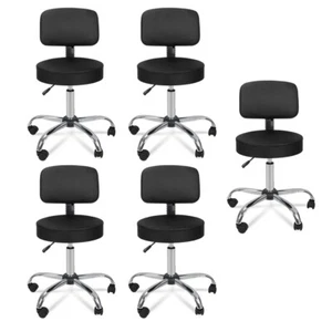 5X Adjustable Salon Stool Rolling Massage Chair Tattoo Facial Spa w/Backrest - Picture 1 of 10