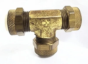 IMPERIAL 1/2" BRASS COMPRESSION TEE POLY INSERTS - Picture 1 of 6