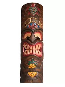 20” TIKI MASK WALL HANGER WOOD TIKI BAR HANGING WOOD ART - Picture 1 of 1