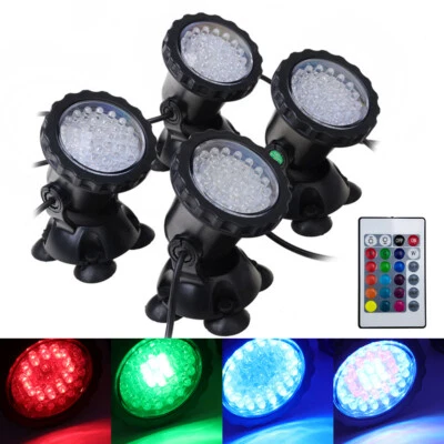 Faretto subacqueo LED RGB laghetto giardino illuminazione piscina IP68 con telecomando - Immagine 1 di 4
