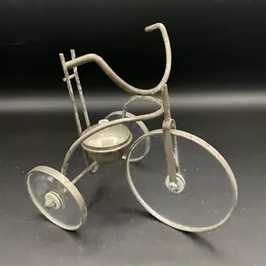 Unique Vintage Tricycle Brandy Warmer with Bike Holder with Lucite Wheel - 1970s - Picture 1 of 7