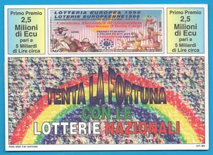 Lotteria Europea 1996 Biglietto Concorso Lotterie Nazionali Ticket MA0004 - Imagen 1 de 2