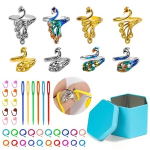 34 Pcs Adjustable Crochet Ring Set 8 Pcs Knitting Ring Tension Rings For Crochet - Picture 1 of 7