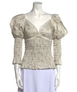 Alejandra Alonso Rojas Floral Print V Neck Blouse XS - Picture 1 of 4