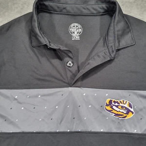 LSU Tigers Mens Medium (38/40) Rivalry Threads Dark Gray Black Polo - Imagen 1 de 8