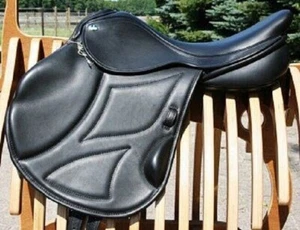 Nueva silla de montar de cuero inglesa para saltar todo uso para caballos tamaño 17,5" pulgadas - Imagen 1 de 3