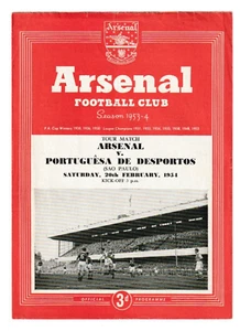 Arsenal v Portuguesa De Desportos (Brazil) 1953/54 Friendly Tour Match - Picture 1 of 1