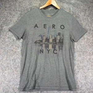 Aeropostale Men’s New York City Skyline Gray T-shirt Sz M Y2K Empire State Soft - Picture 1 of 10